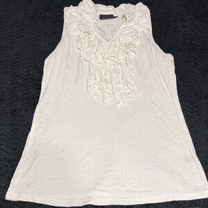 The Limited Cream Ruffled Blouse